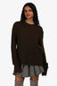 Celine Vintage Brown Cashmere Knit Crewneck Sweater Size M