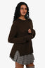 Celine Vintage Brown Cashmere Knit Crewneck Sweater Size M