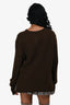 Celine Vintage Brown Cashmere Knit Crewneck Sweater Size M