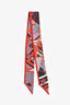 Hermes Red/Blue Printed Silk Twilly