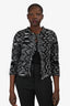 M Missoni Black/White Patterned Fringe Trim Jacket Size 46
