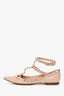 Valentino Nude Patent Leather Rockstud Flats Size 37.5