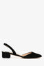 Manolo Blahnik Black Suede Leather Slingback Heels Size 37
