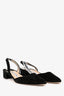Manolo Blahnik Black Suede Leather Slingback Heels Size 37
