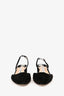Manolo Blahnik Black Suede Leather Slingback Heels Size 37
