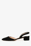 Manolo Blahnik Black Suede Leather Slingback Heels Size 37