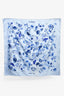 Hermes Blue Silk 'Mineraux' Pattern Scarf 90