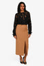 ba&sh Camel 'Chirli' Midi Skirt Size 34