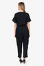 3.1 Phillip Lim Black Crepe Short Sleeve Belted Jumpsuit Size 2