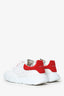 Alexander McQueen White/Red Leather Oversized Sneakers Size 45.5 Mens