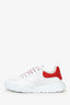 Alexander McQueen White/Red Leather Oversized Sneakers Size 45.5 Mens