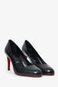 Christian Louboutin Black Round Toe 'Pumppie' Heels Size 38.5