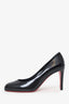 Christian Louboutin Black Round Toe 'Pumppie' Heels Size 38.5