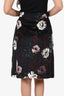 Dolce & Gabbana Velvet Black/White Floral Print Skirt Size 46