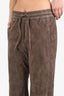 Brunello Cucinelli Grey Suede Drawstring Pants Size 44