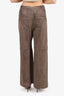 Brunello Cucinelli Grey Suede Drawstring Pants Size 44