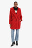 MaxMara Red Alpaca/Wool Short Teddy Coat Size 6
