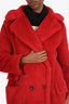 MaxMara Red Alpaca/Wool Short Teddy Coat Size 6