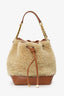 Saint Laurent Brown Leather/Shearling Emmanuelle Bucket Bag
