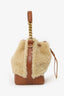 Saint Laurent Brown Leather/Shearling Emmanuelle Bucket Bag