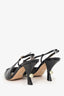 Christian Dior Black Patent Leather Tribales Pointed Sling Back Heels Size 39.5