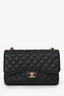 Pre-Loved Chanel™ 2012-13 Black Caviar Leather Jumbo Double Flap Shoulder Bag