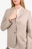 Acne Beige Wool/Cashmere Single Breasted Raw Edge Blazer Size 36