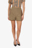 Carven Green Quilted High Waisted Shorts Size 38
