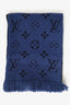 Louis Vuitton Blue Wool Knit Monogram Scarf