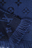 Louis Vuitton Blue Wool Knit Monogram Scarf