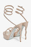 Rene Caovilla Pink Crystal 'Margot' Wrap Platform Heels Size 37.5