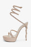 Rene Caovilla Pink Crystal 'Margot' Wrap Platform Heels Size 37.5
