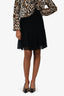 Pre-Loved Chanel™ Black Floral Lace Pleated Knee Length Skirt Size 34