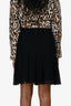 Pre-Loved Chanel™ Black Floral Lace Pleated Knee Length Skirt Size 34