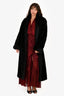 Vintage Black Sheared Raccoon/Muskrat Fur Long Coat Est. Size M