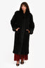 Vintage Black Sheared Raccoon/Muskrat Fur Long Coat Est. Size M