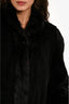 Vintage Black Sheared Raccoon/Muskrat Fur Long Coat Est. Size M