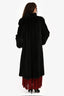 Vintage Black Sheared Raccoon/Muskrat Fur Long Coat Est. Size M