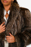 Vintage Brown/White Raccoon Fur Long Coat Est. Size S