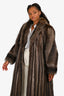 Vintage Brown/White Raccoon Fur Long Coat Est. Size S
