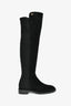 Stuart Weitzman Black Suede Logo Knee High Boots Size 36.5