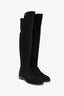 Stuart Weitzman Black Suede Logo Knee High Boots Size 36.5