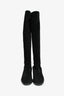 Stuart Weitzman Black Suede Logo Knee High Boots Size 36.5