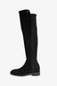 Stuart Weitzman Black Suede Logo Knee High Boots Size 36.5