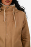 Sandro Brown Hooded Fleece Lined Short Parka Size S