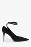 Saint Laurent Black Suede Strap Pumps Size 39