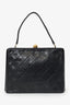 Pre-Loved Chanel™ 1996-97 Black Lambskin Quilted Frame Handle Bag