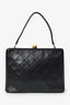 Pre-Loved Chanel™ 1996-97 Black Lambskin Quilted Frame Handle Bag