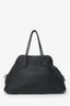 The Row Black Grained Leather Large Devon Weekend Bag