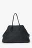 The Row Black Grained Leather Large Devon Weekend Bag